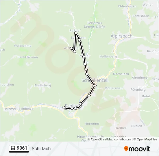 9061 Bus Line Map