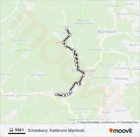 9061 Bus Line Map