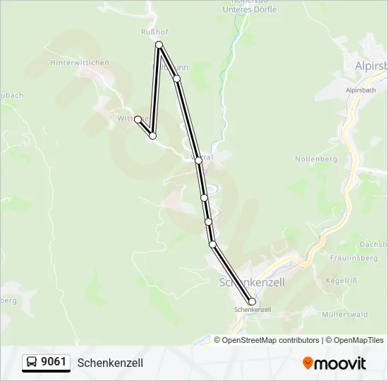 9061 Bus Line Map