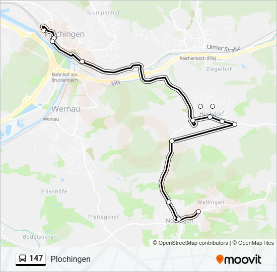 147 Bus Line Map