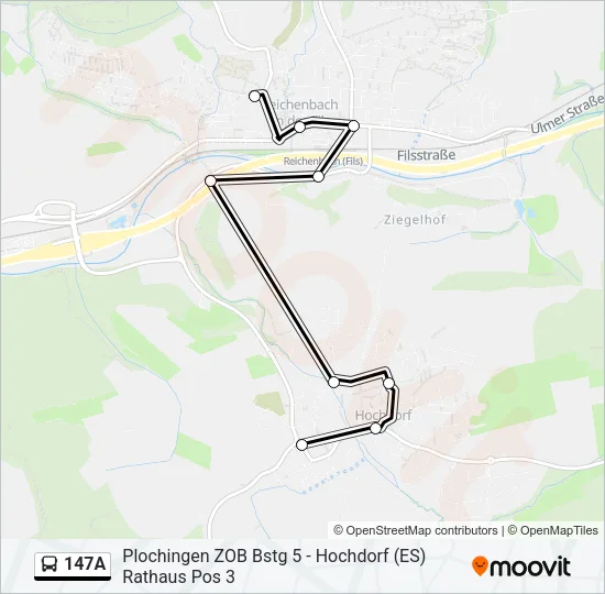 147A Bus Line Map
