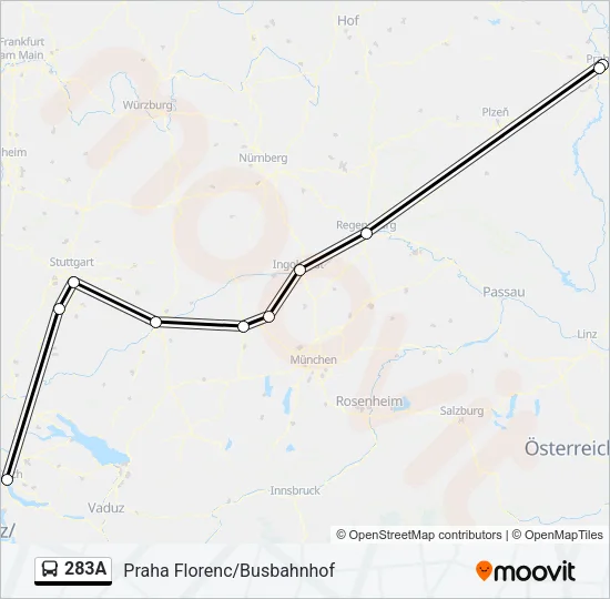 283A Bus Line Map
