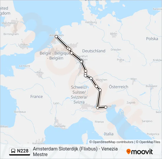 N228 Bus Line Map