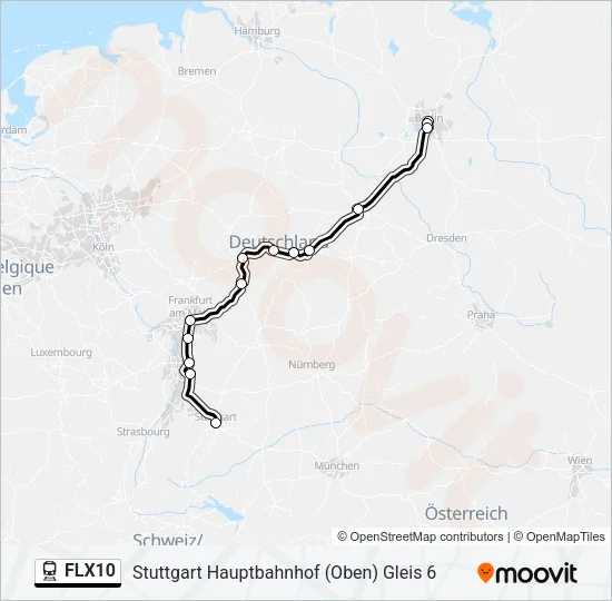 FLX10 Train Line Map