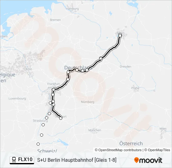FLX10 Train Line Map
