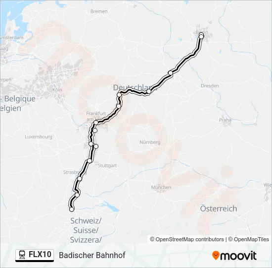 FLX10 Train Line Map