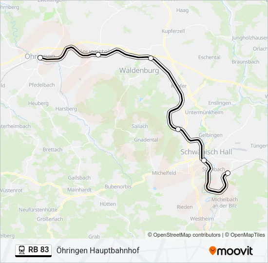 RB 83 Train Line Map