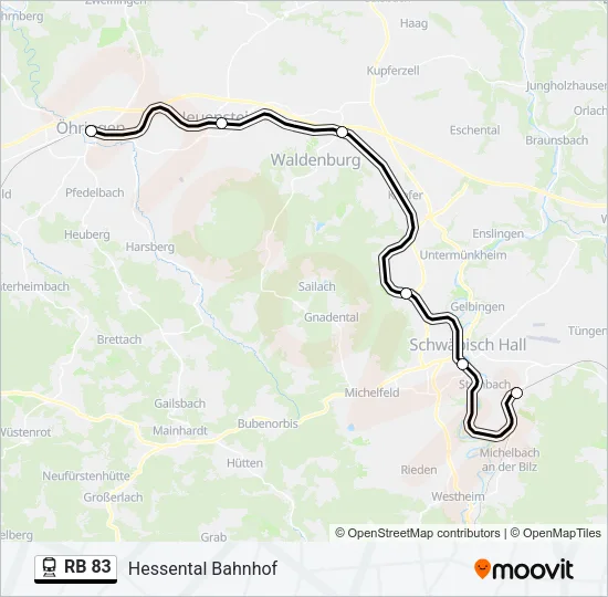 RB 83 Train Line Map