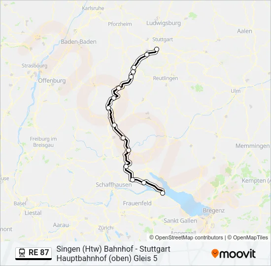 RE 87 Train Line Map