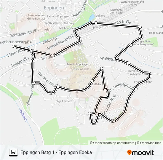 Автобус SÜDSTADT-LINIE: карта маршрута
