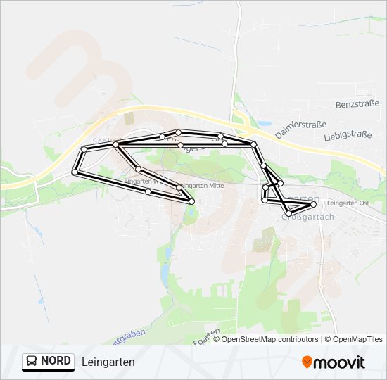 NORD Bus Line Map