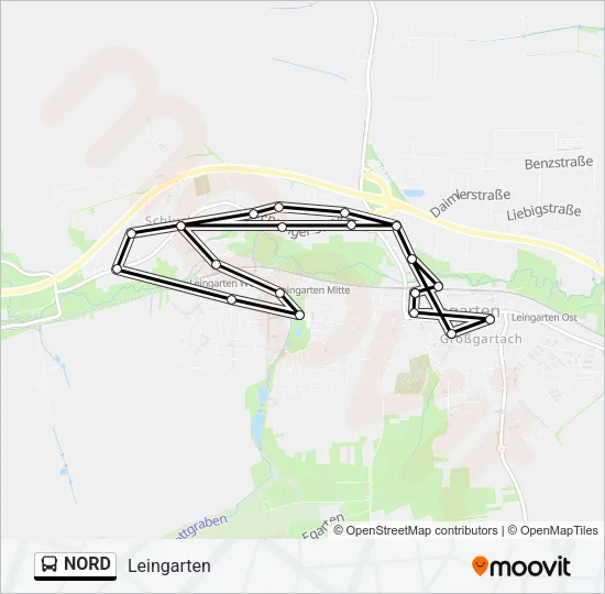 Автобус NORD: карта маршрута