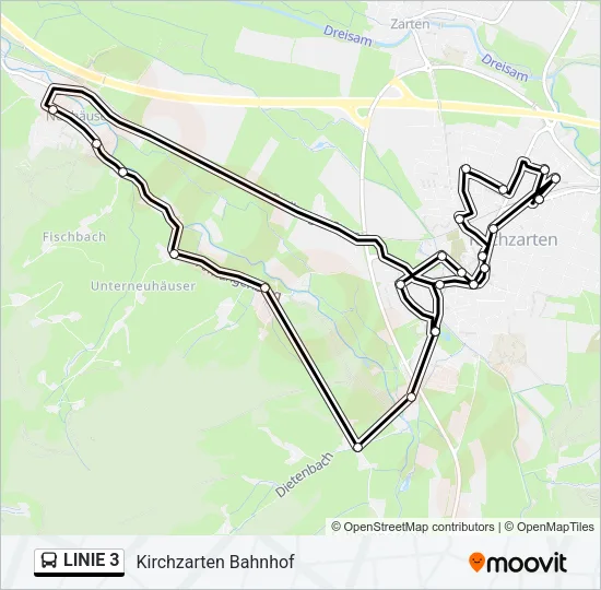 LINIE 3 Bus Line Map