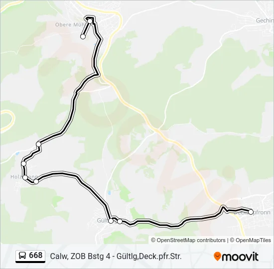 668 Bus Line Map