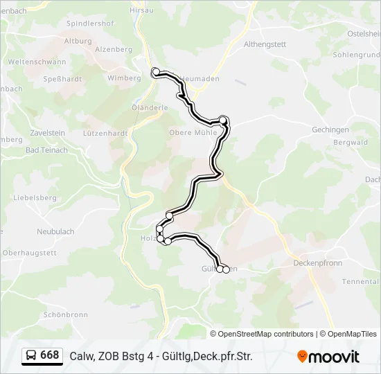 668 Bus Line Map