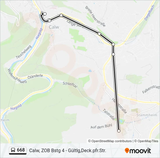 668 Bus Line Map