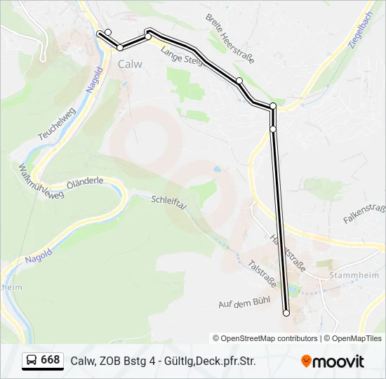 668 Bus Line Map