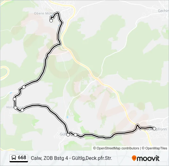 668 Bus Line Map