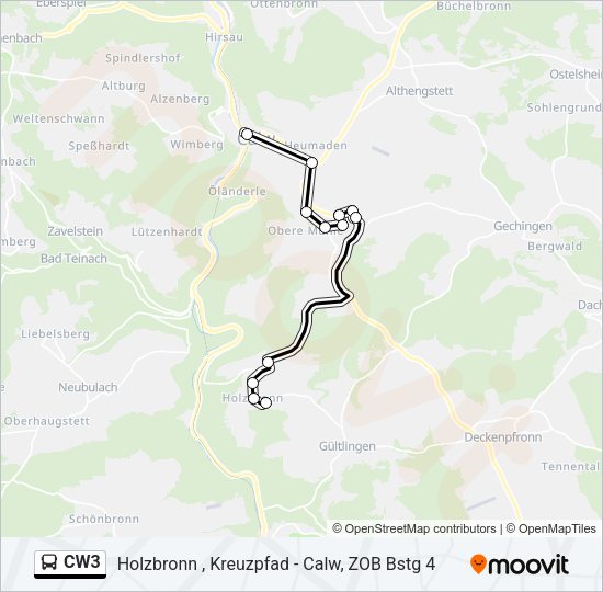 CW3 Bus Line Map
