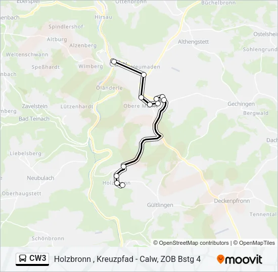 CW3 Bus Line Map