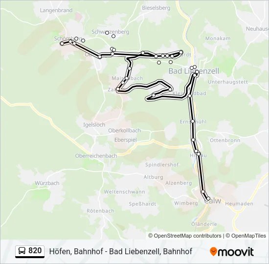 820 Bus Line Map