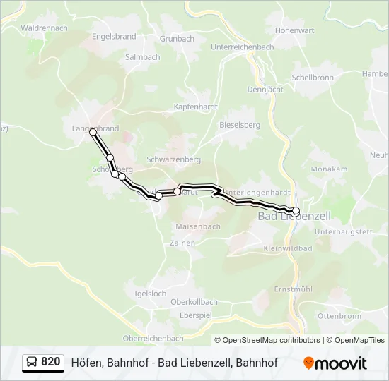 820 Bus Line Map