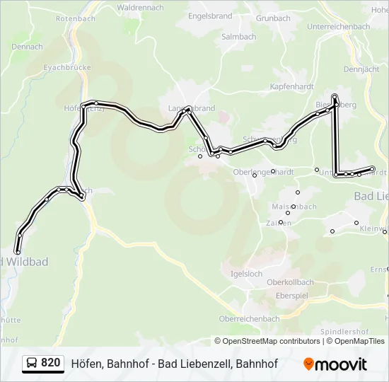 820 Bus Line Map
