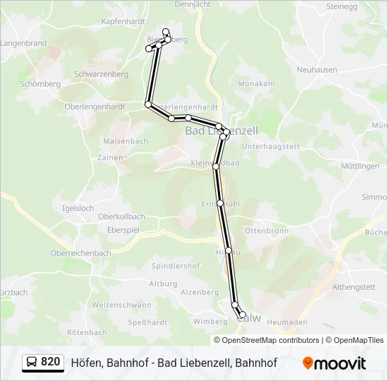 820 Bus Line Map