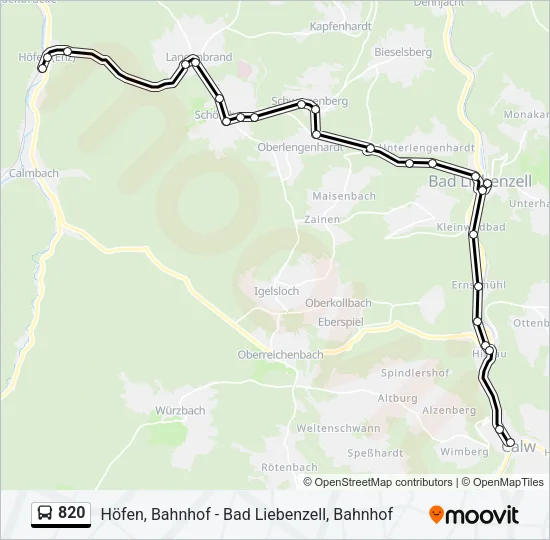 820 Bus Line Map