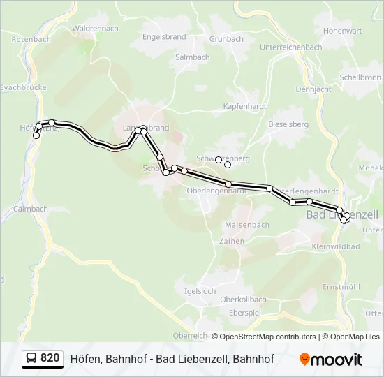 820 Bus Line Map
