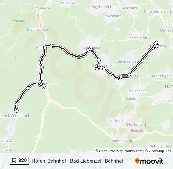 820 Bus Line Map