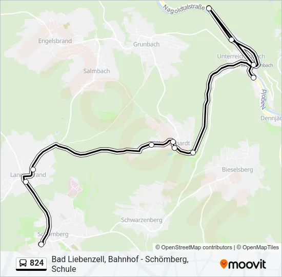 824 Bus Line Map