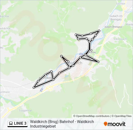 LINIE 3 Bus Line Map