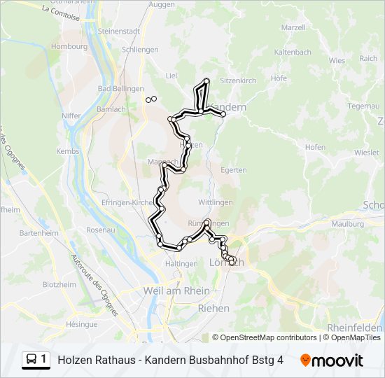 1 Bus Line Map