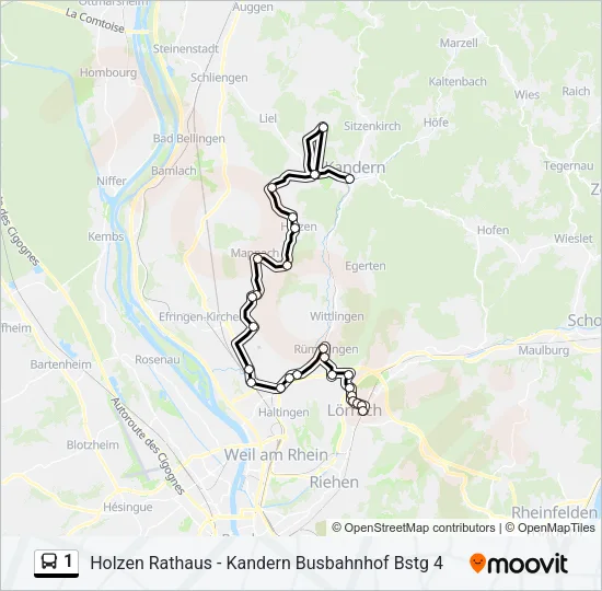 1 Bus Line Map