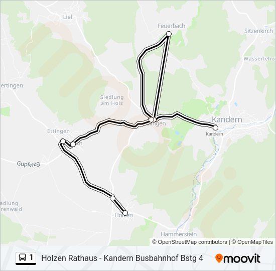1 Bus Line Map