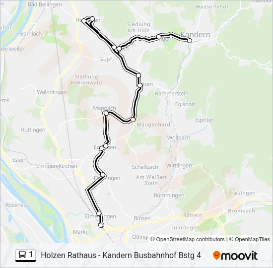 1 Bus Line Map