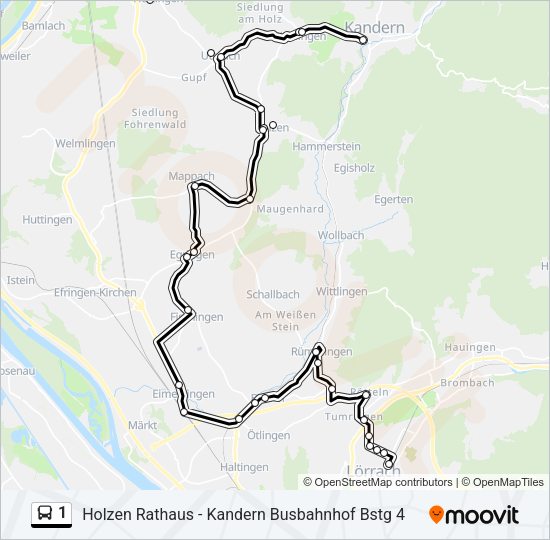 1 Bus Line Map
