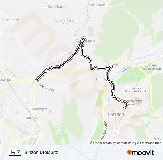 2 Bus Line Map