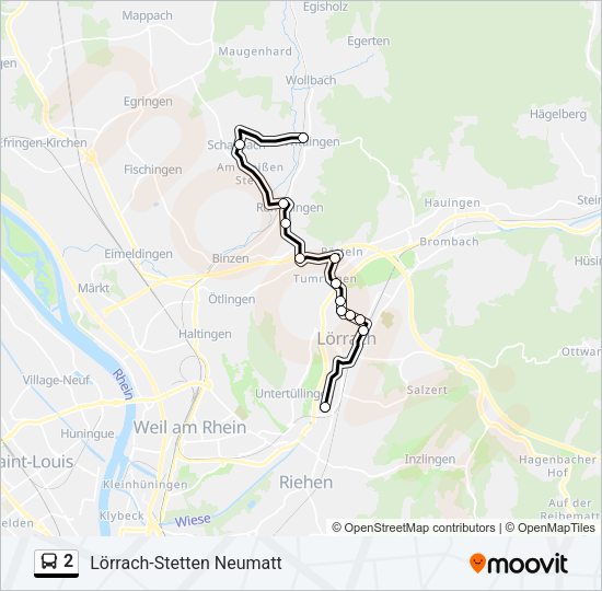 2 Bus Line Map