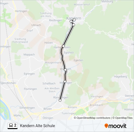 2 Bus Line Map