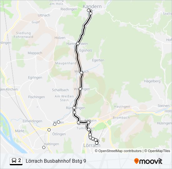 2 Bus Line Map