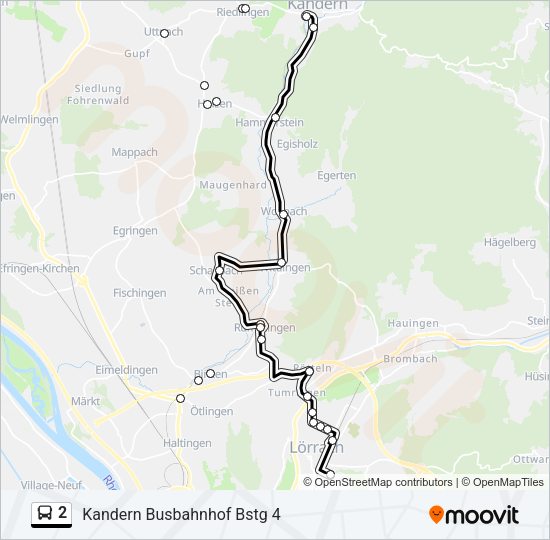 2 Bus Line Map