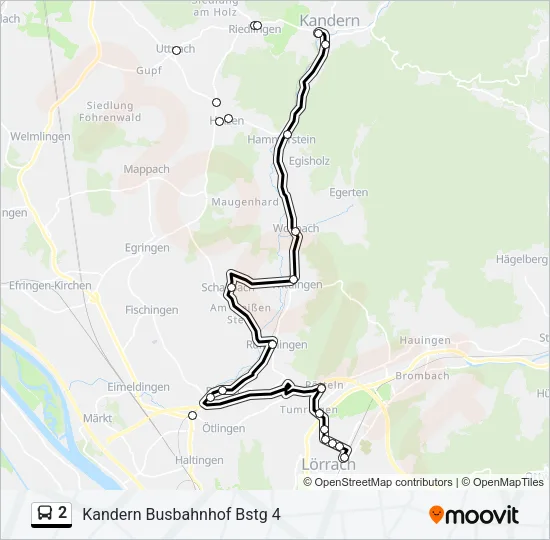 2 Bus Line Map