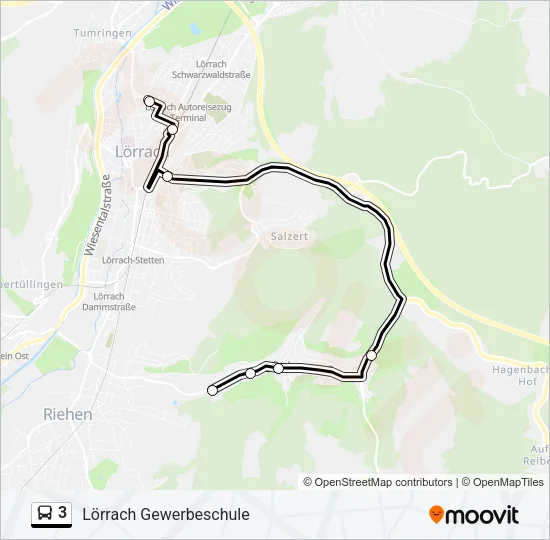 3 Bus Line Map