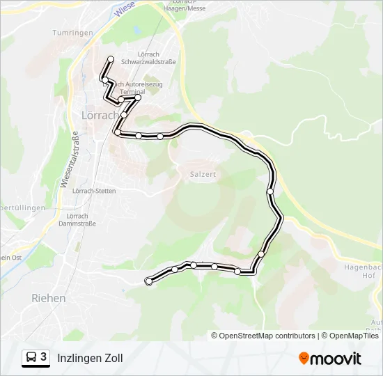 3 Bus Line Map