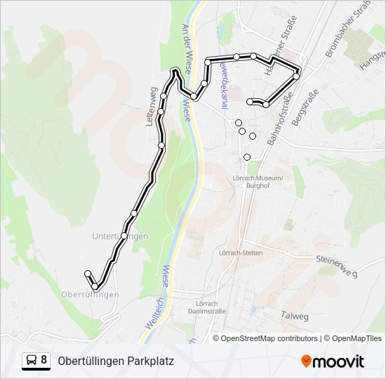 8 Bus Line Map