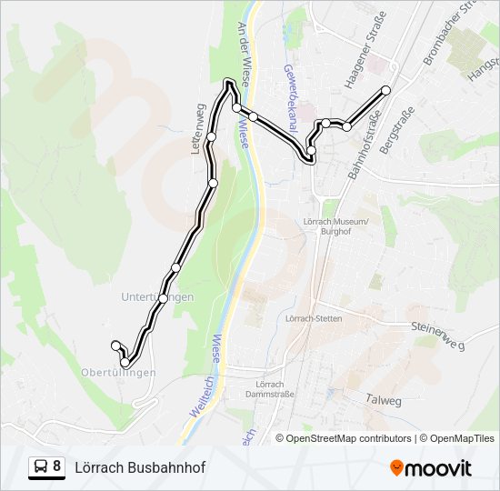 8 Bus Line Map