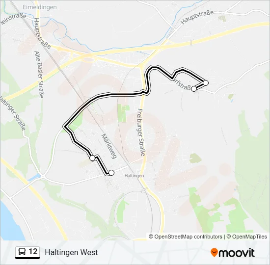 12 Bus Line Map