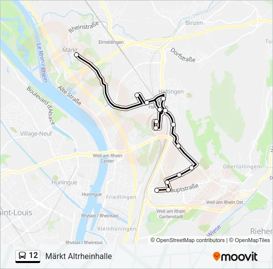 12 Bus Line Map